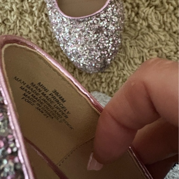Kurt Geiger Purple Glitter Flats with Rhinestones - Picture 6 of 6